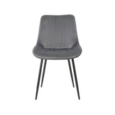 Hectarul - Scaun dining gri cu cadru metalic fix si sezut textil, 60x60x80 cm, Lisse A866 HARO